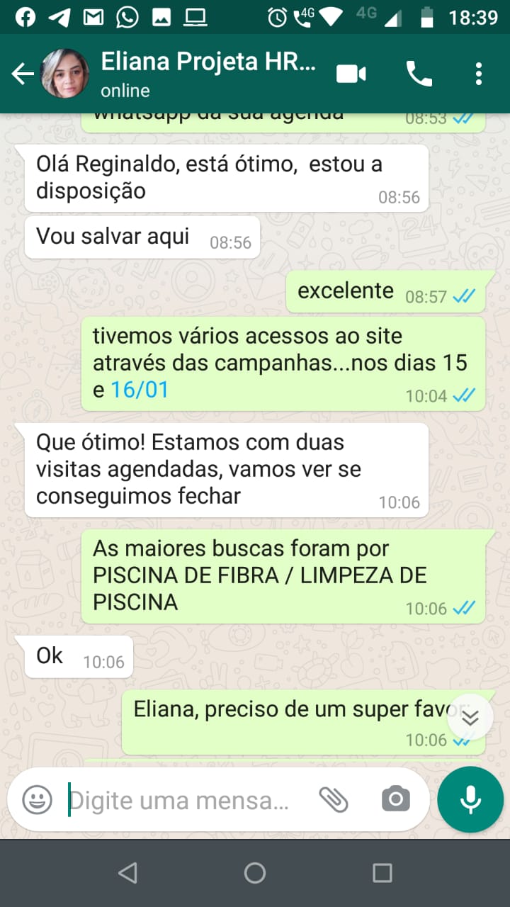 Print de depoimento no WhatsApp