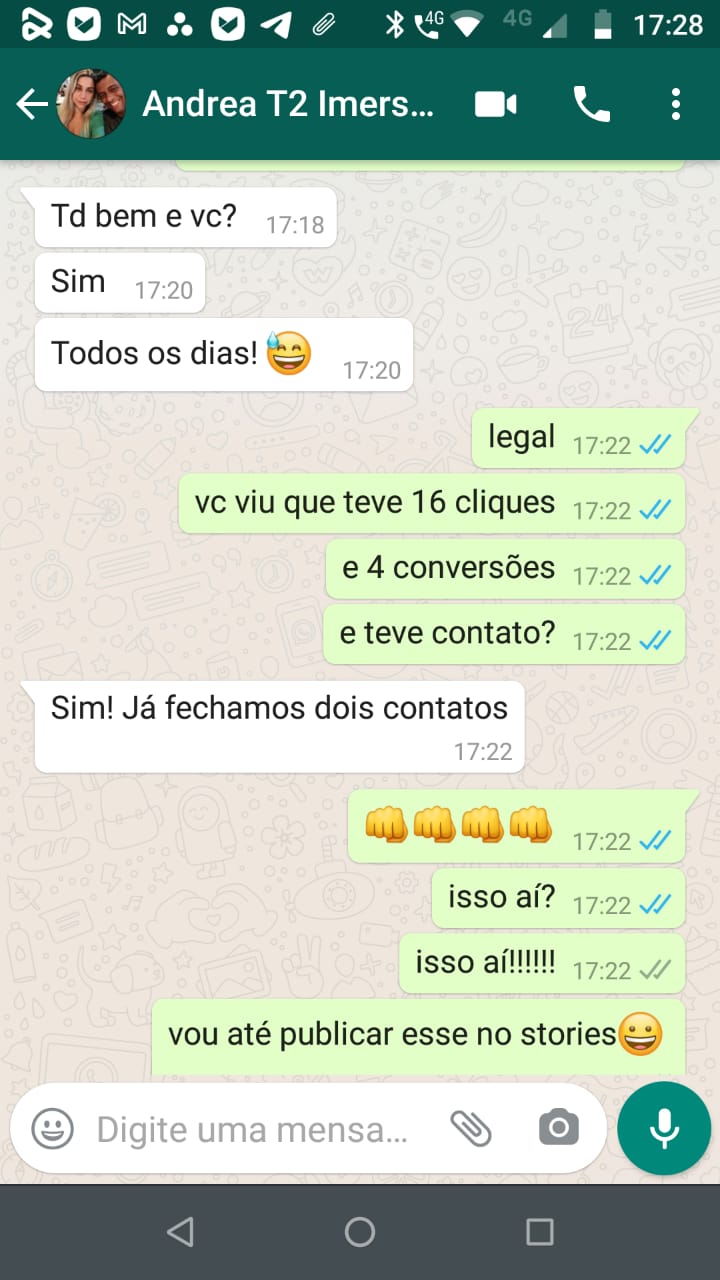 Print de depoimento no WhatsApp